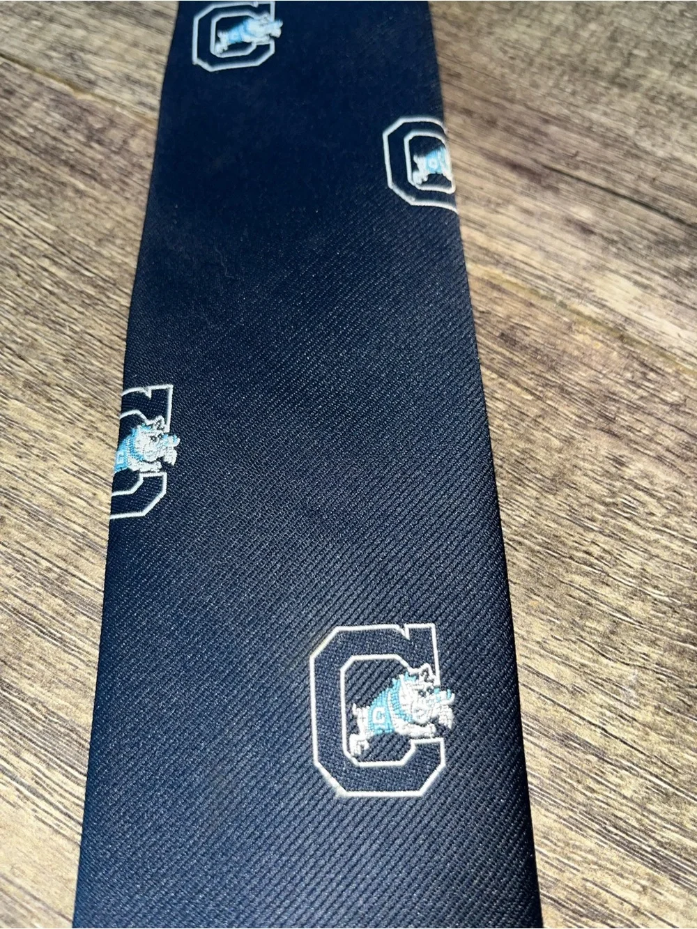 Navy Emblem Pattern Men's Tie